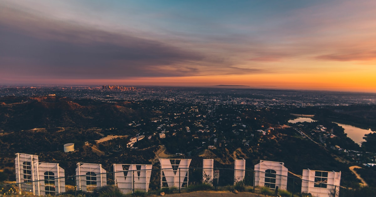 Los Angeles skyline at golden hour