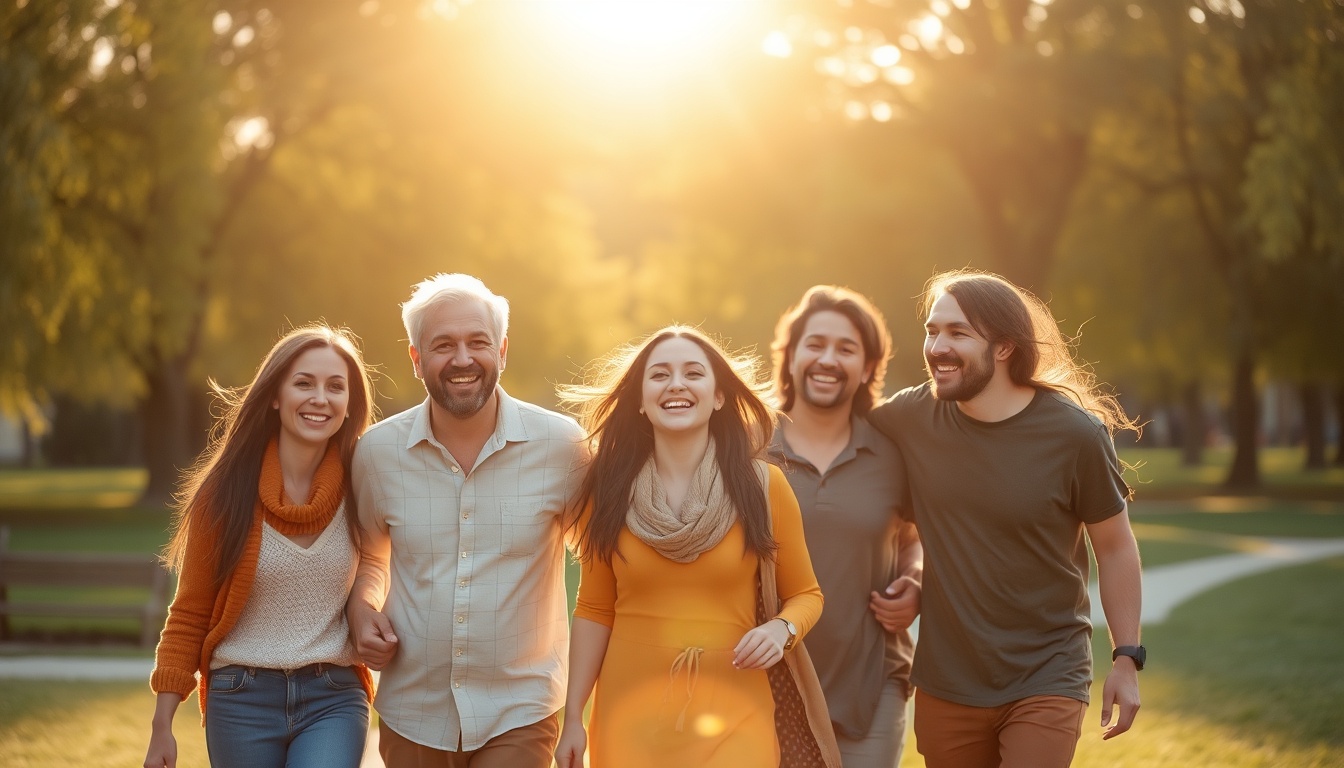 Happy family walking in a sunlit park — the kind of outcome Mercer & Rhodes works toward for every client